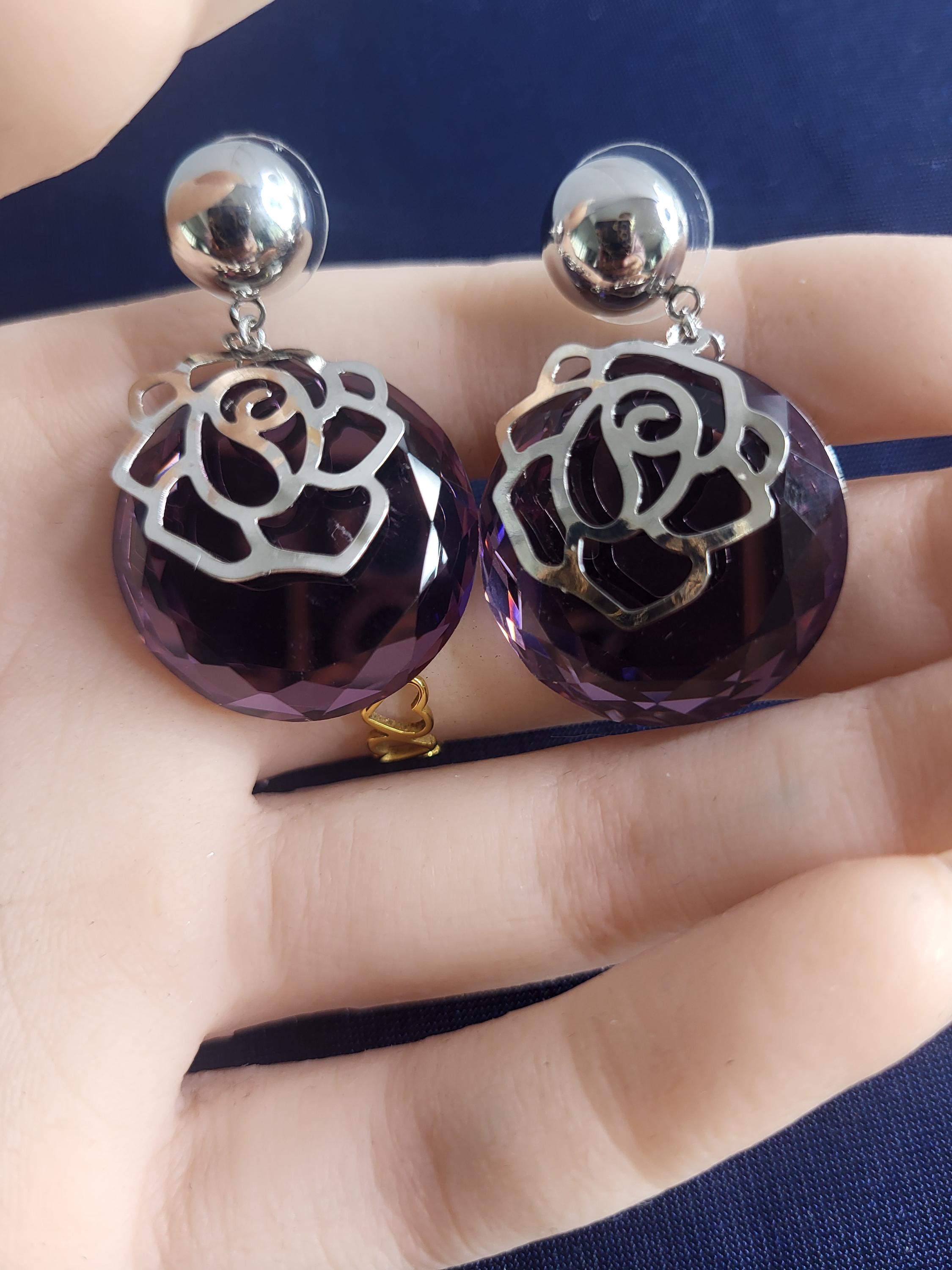 Amethyst Rose Drop Elegance earrings